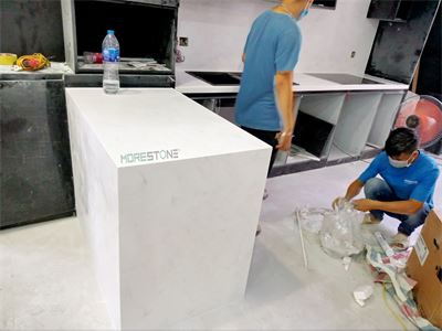 Thi công bàn bếp, bàn đảo mã đá M701