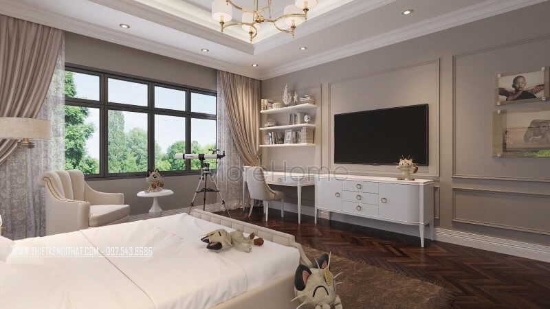 Kệ tivi gỗ công nghiệp với thiết kế hiện đại, màu sắc tươi sáng, trẻ trung tạo nên một sản phẩm kệ trang trí vô cùng đẹp mắt và ấn tượng