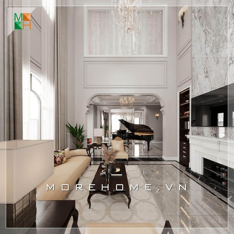 Mẫu thiết kế nội thất đạt chuẩn cao cấp, sang trọng và cổ điển để trang trí không gian phòng khách của biệt thự, nhà phố, penthouse và chung cư cao cấp.